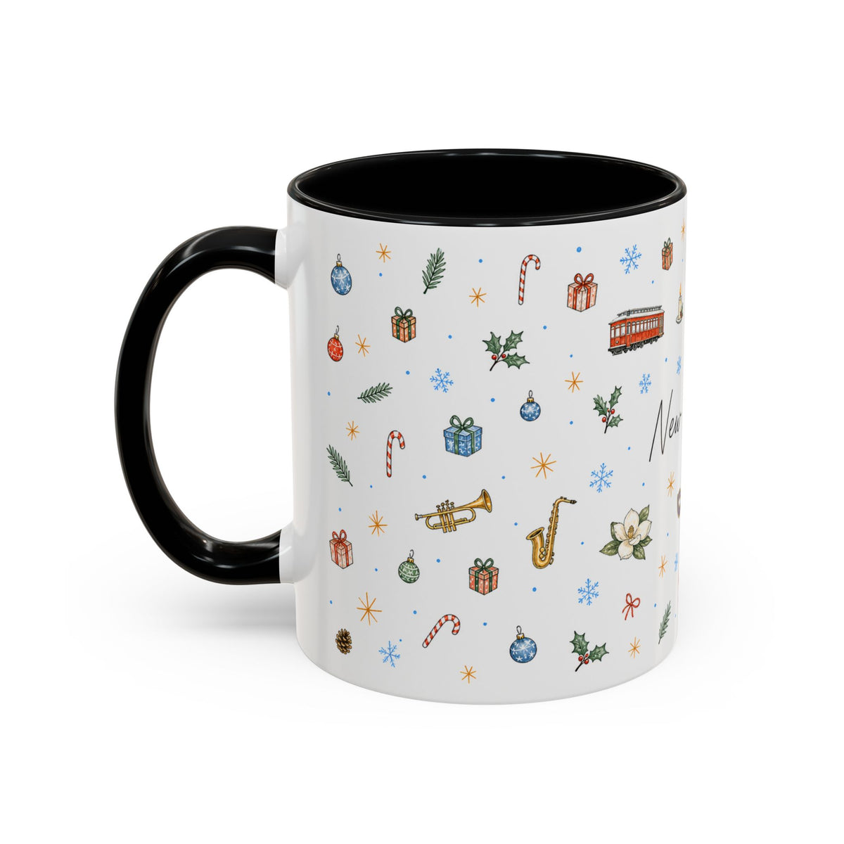 New Orleans Christmas Mug | Watercolor City Souvenir, Travel Gift (11oz/15oz)