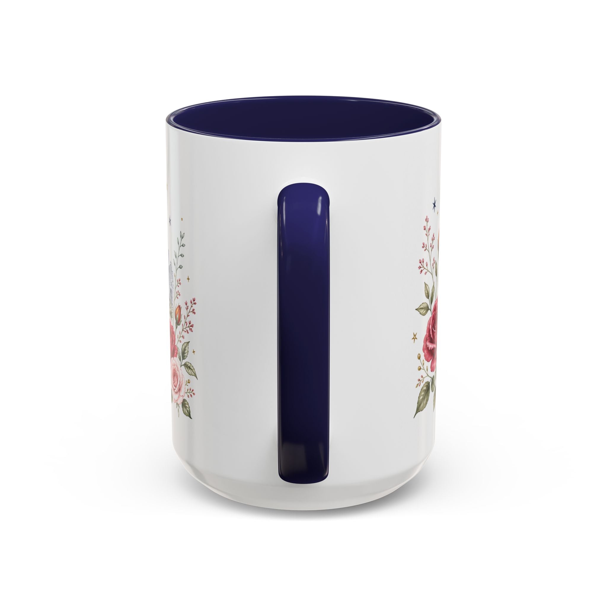 New York State Map Mug | Botanical Rose Accents, Long Distance Friendship Gift