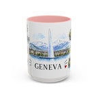 Geneva Illustrated Travel Mug | City Souvenir Accent Coffee Mug | 11oz 15oz Ceramic Cup