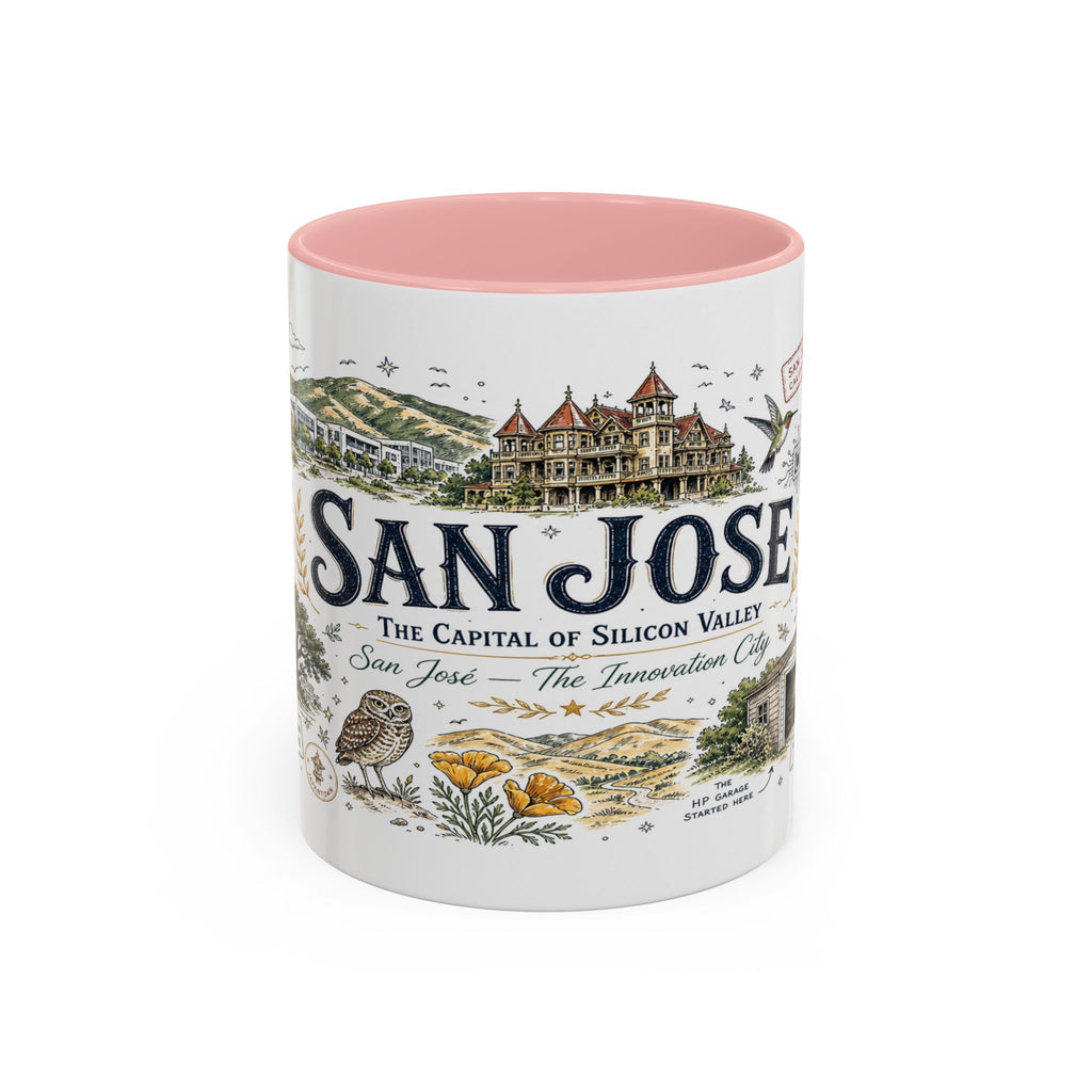 San Jose Coffee Mug | California Souvenir City Gift | Accent Color Ceramic 11oz 15oz