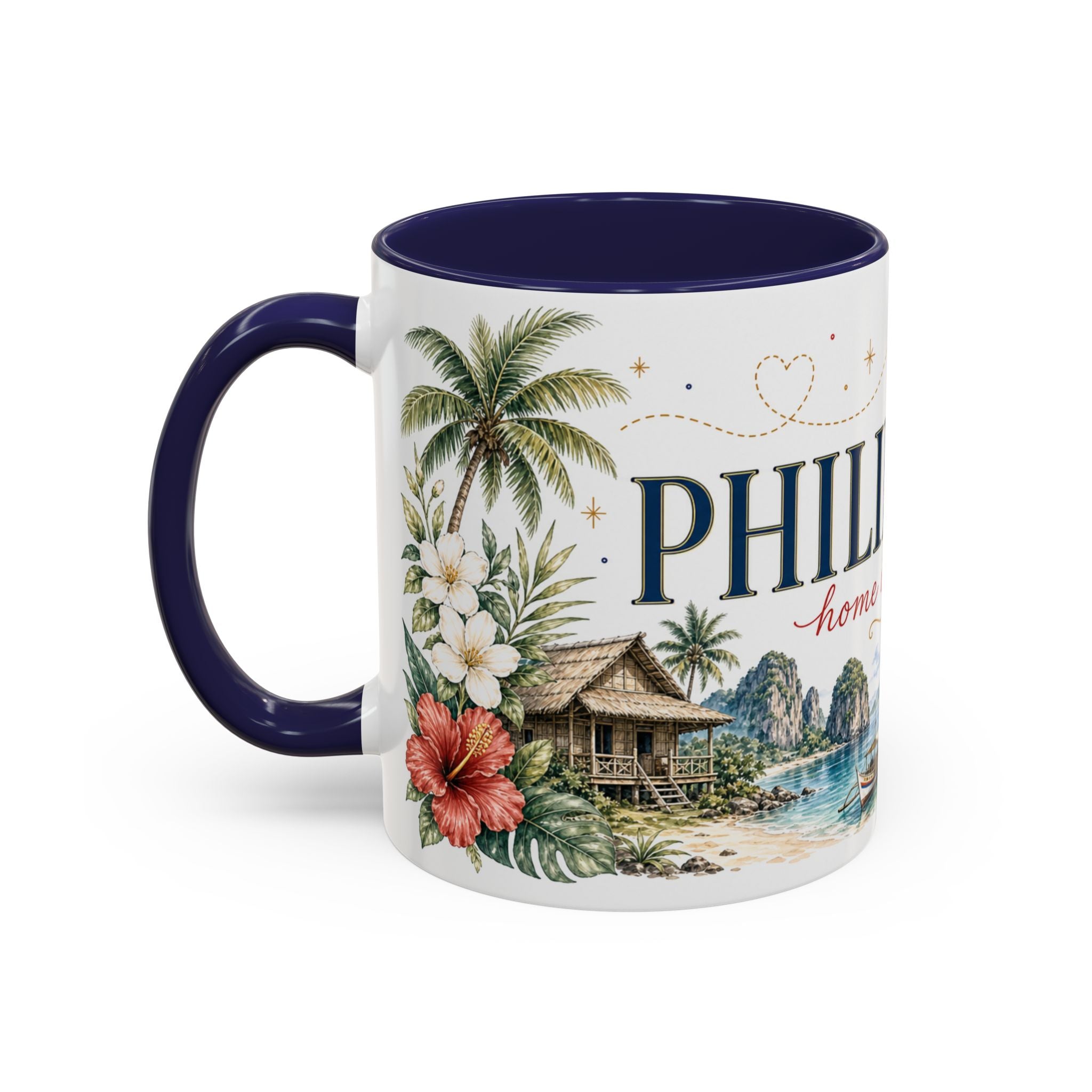 Philippines Home Country Mug | Moving Away Gift | Long Distance Friendship | 11 oz 15 oz Accent Mug