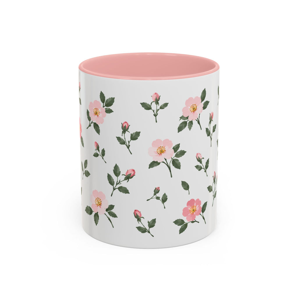 North Dakota Wild Prairie Rose Mug, State Flower Floral Coffee Cup, 11oz Botanical Gift
