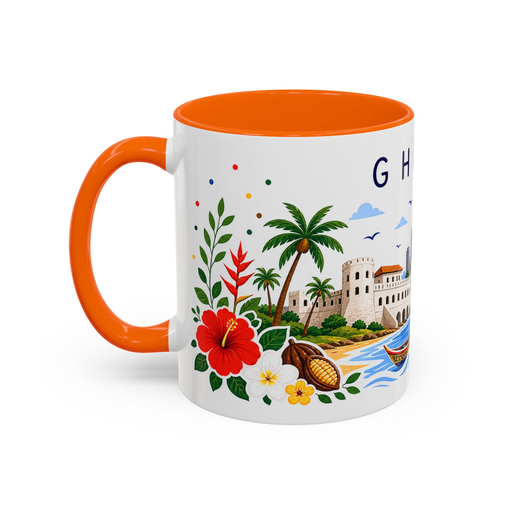 Ghana Coffee Mug | Travel Souvenir Accent Mug | Place Gift Ceramic Cup 11oz 15oz