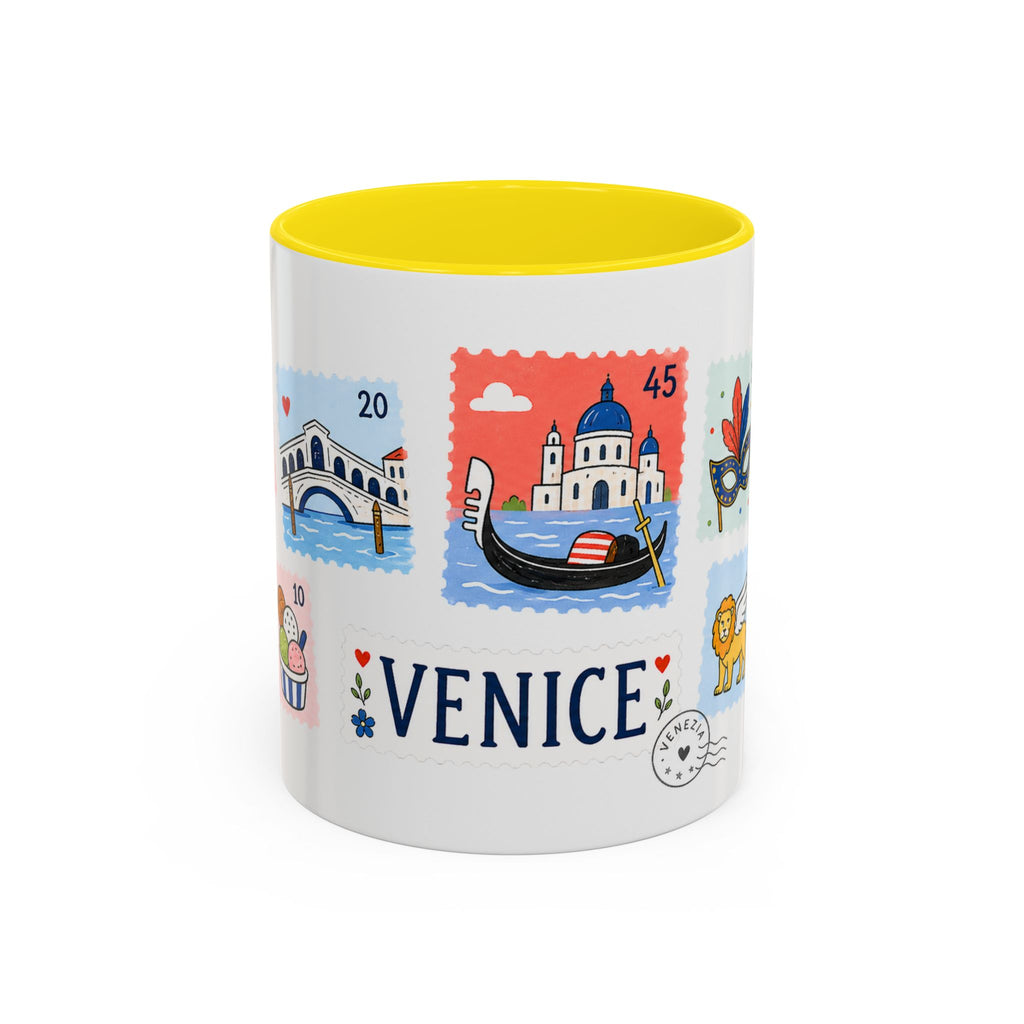 Venice Coffee Mug | Postage Stamp Collage Mug | Travel Souvenir Accent Cup 11oz 15oz