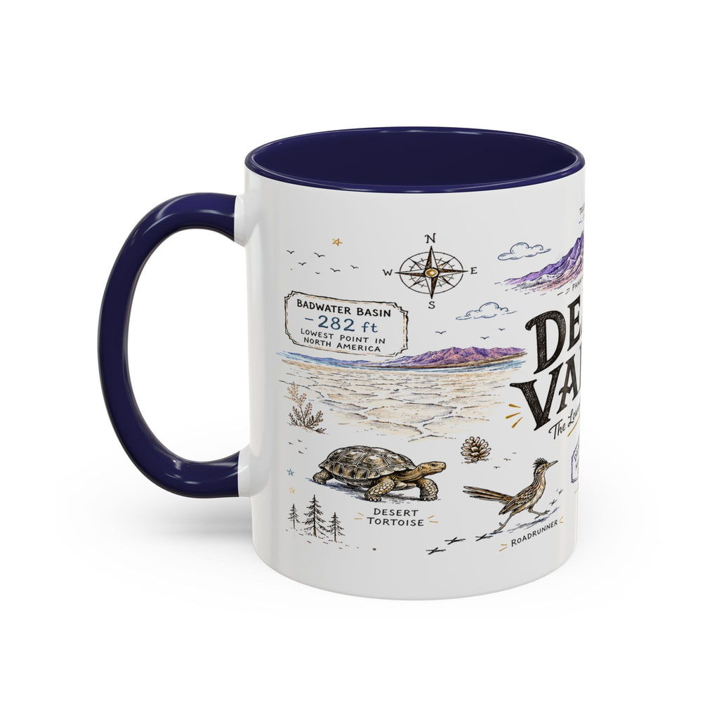 Death Valley National Park Coffee Mug | California Desert Hiking Camping Gift | Accent Color Ceramic 11oz 15oz