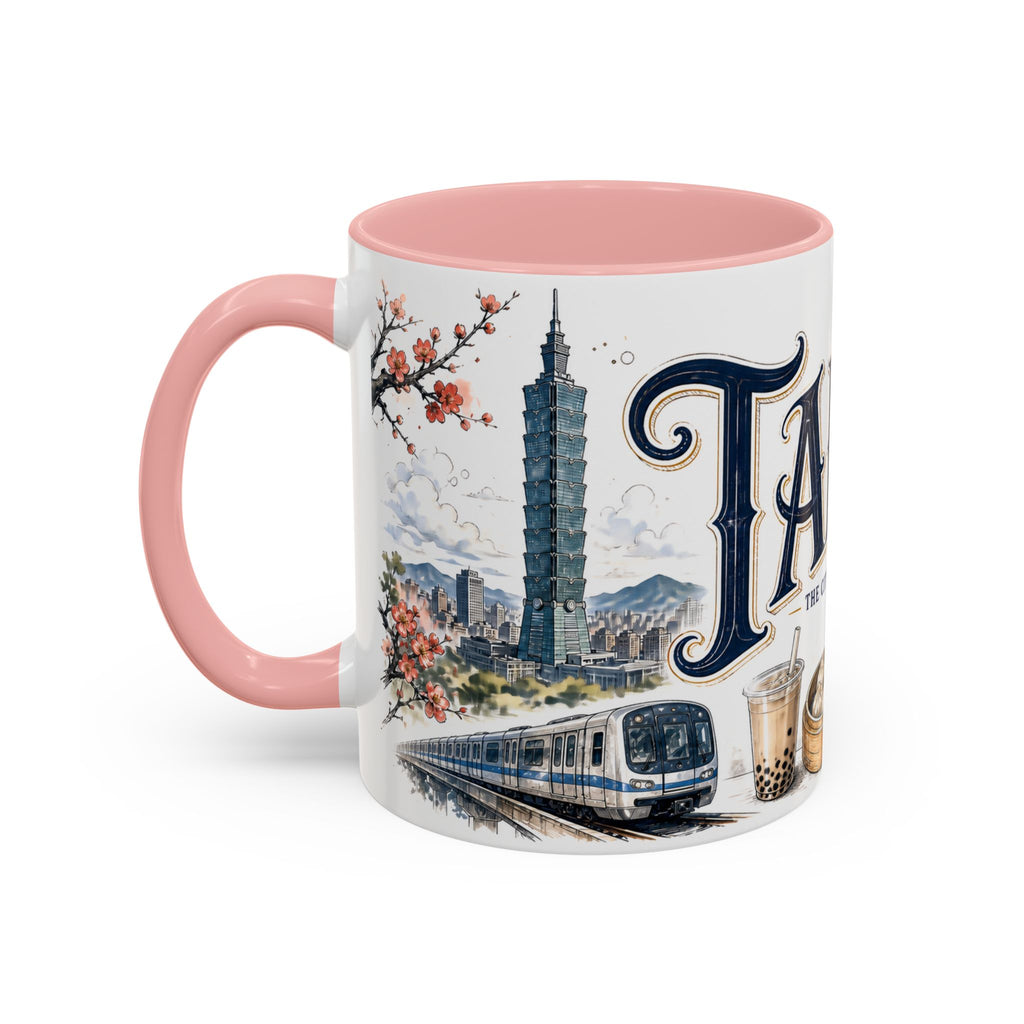 Taipei Coffee Mug | Taiwan Travel Souvenir | Vintage Illustrated City Gift | 11 oz 15 oz Accent Mug