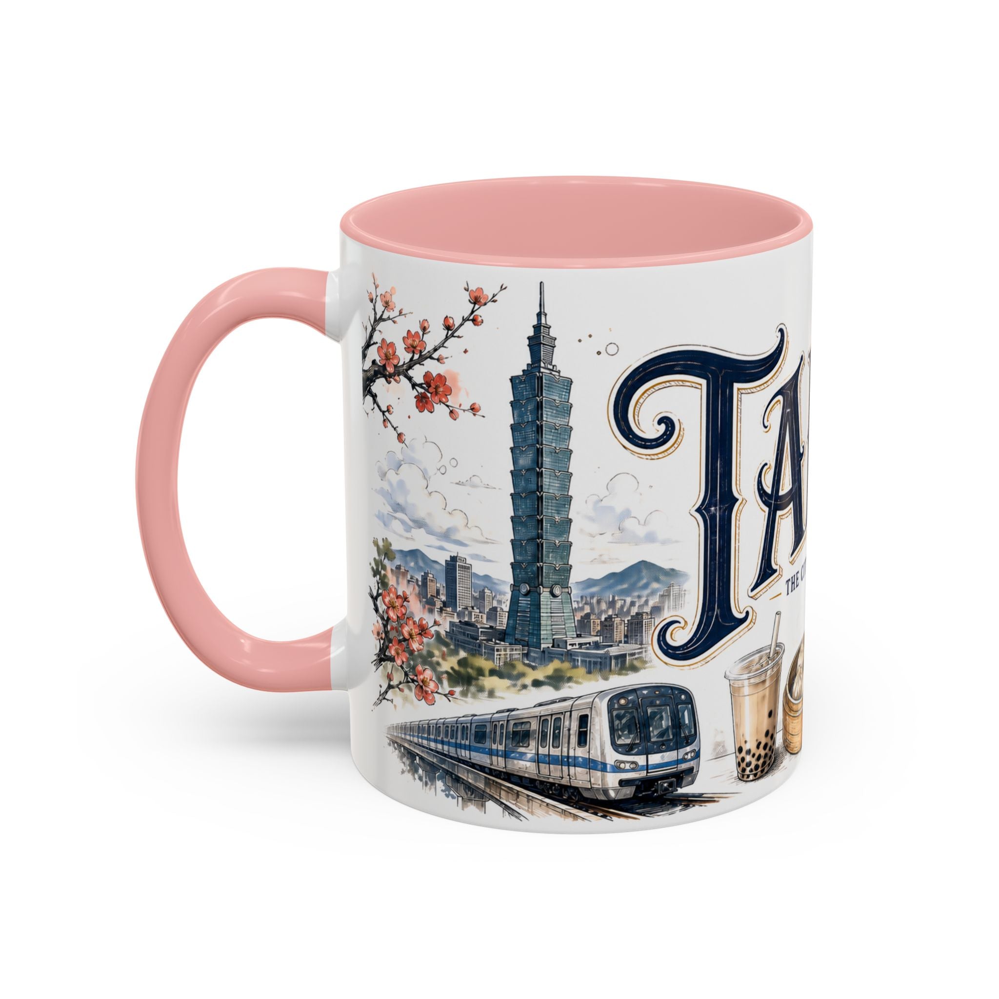 Taipei Coffee Mug | Taiwan Travel Souvenir | Vintage Illustrated City Gift | 11 oz 15 oz Accent Mug