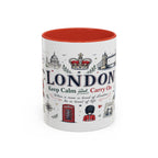 London Coffee Mug | England Souvenir Travel Gift | Accent Color Ceramic 11oz 15oz