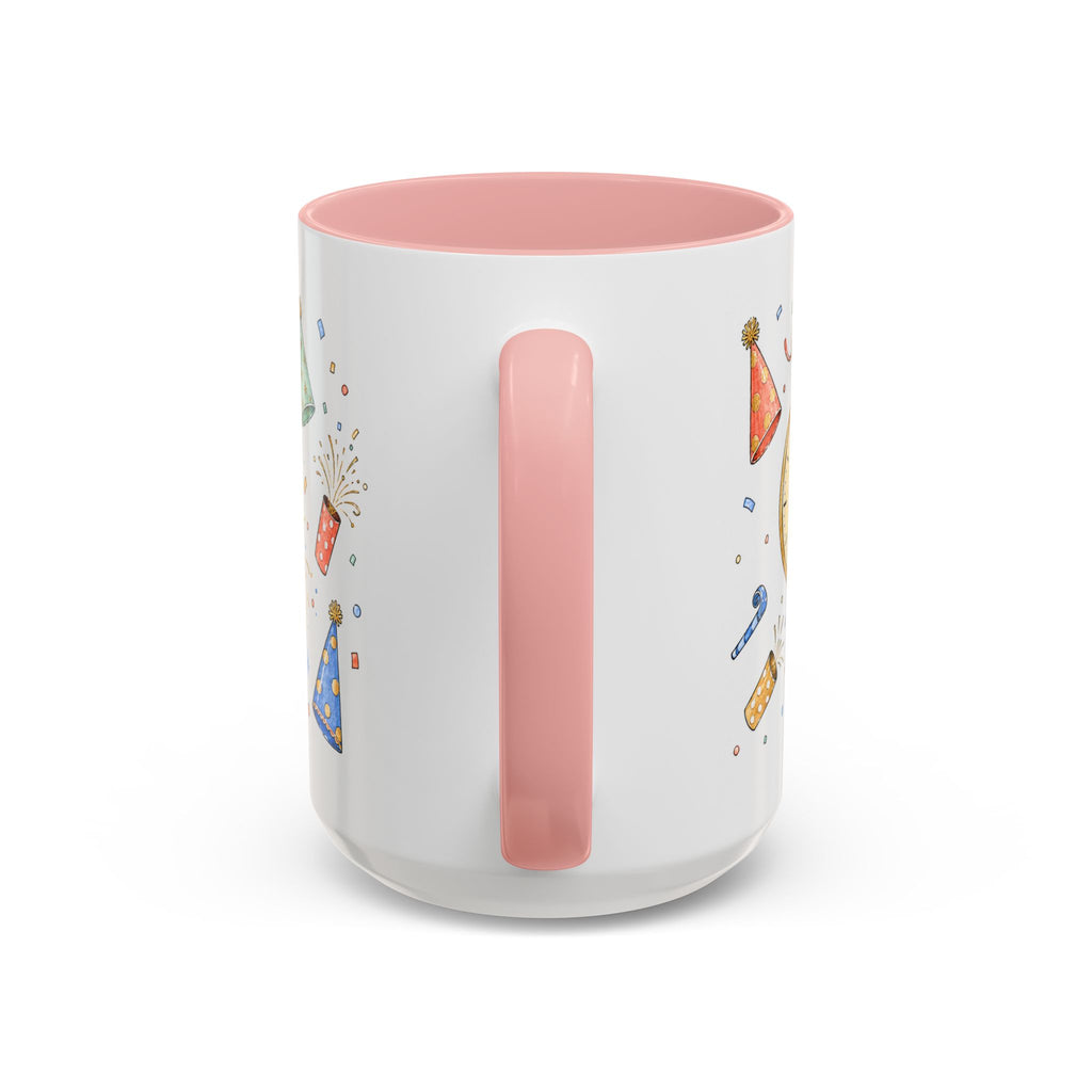 New Year Mug | Midnight Clock Toast Watercolor Celebration Gift | Accent Cup 11oz 15oz