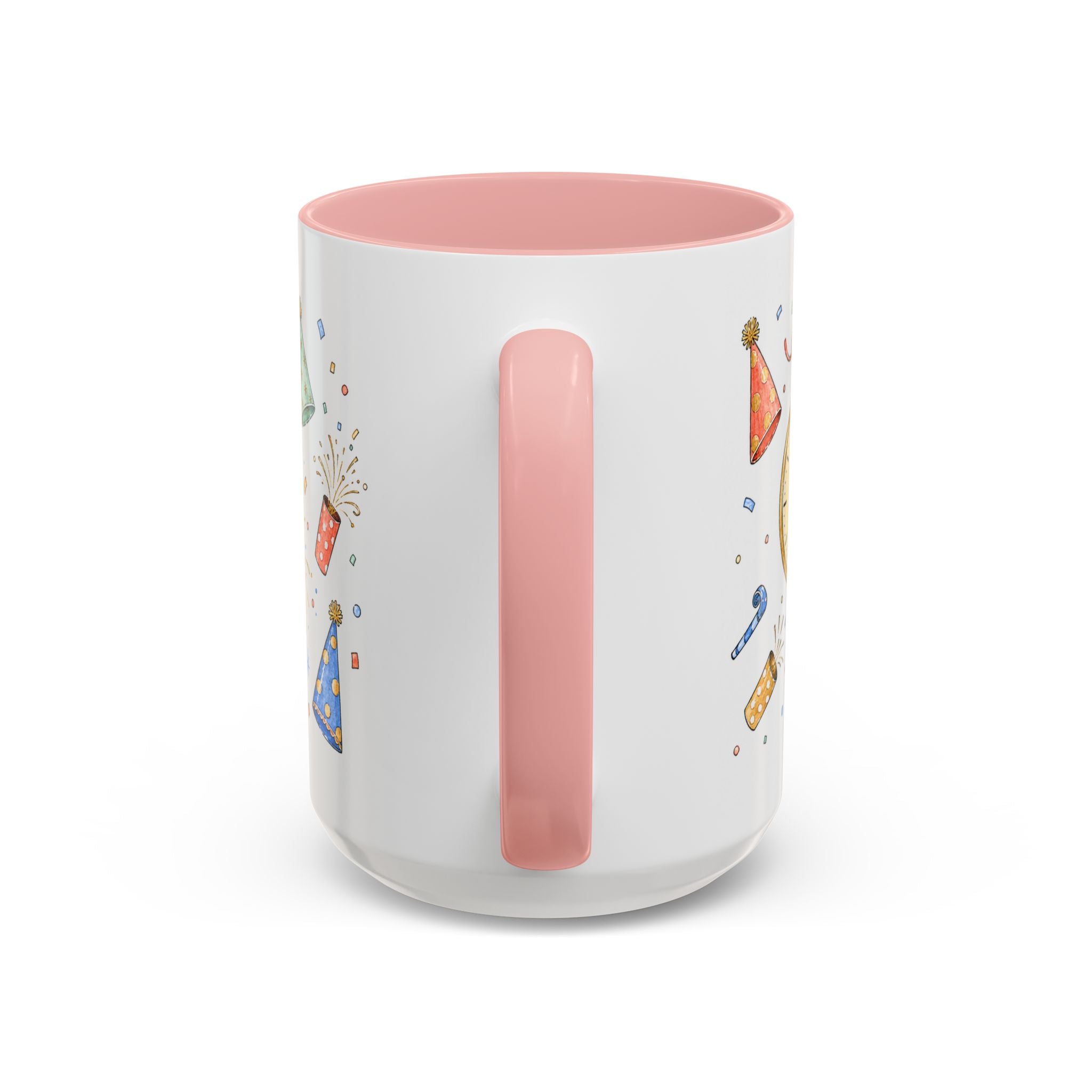 New Year Mug | Midnight Clock Toast Watercolor Celebration Gift | Accent Cup 11oz 15oz