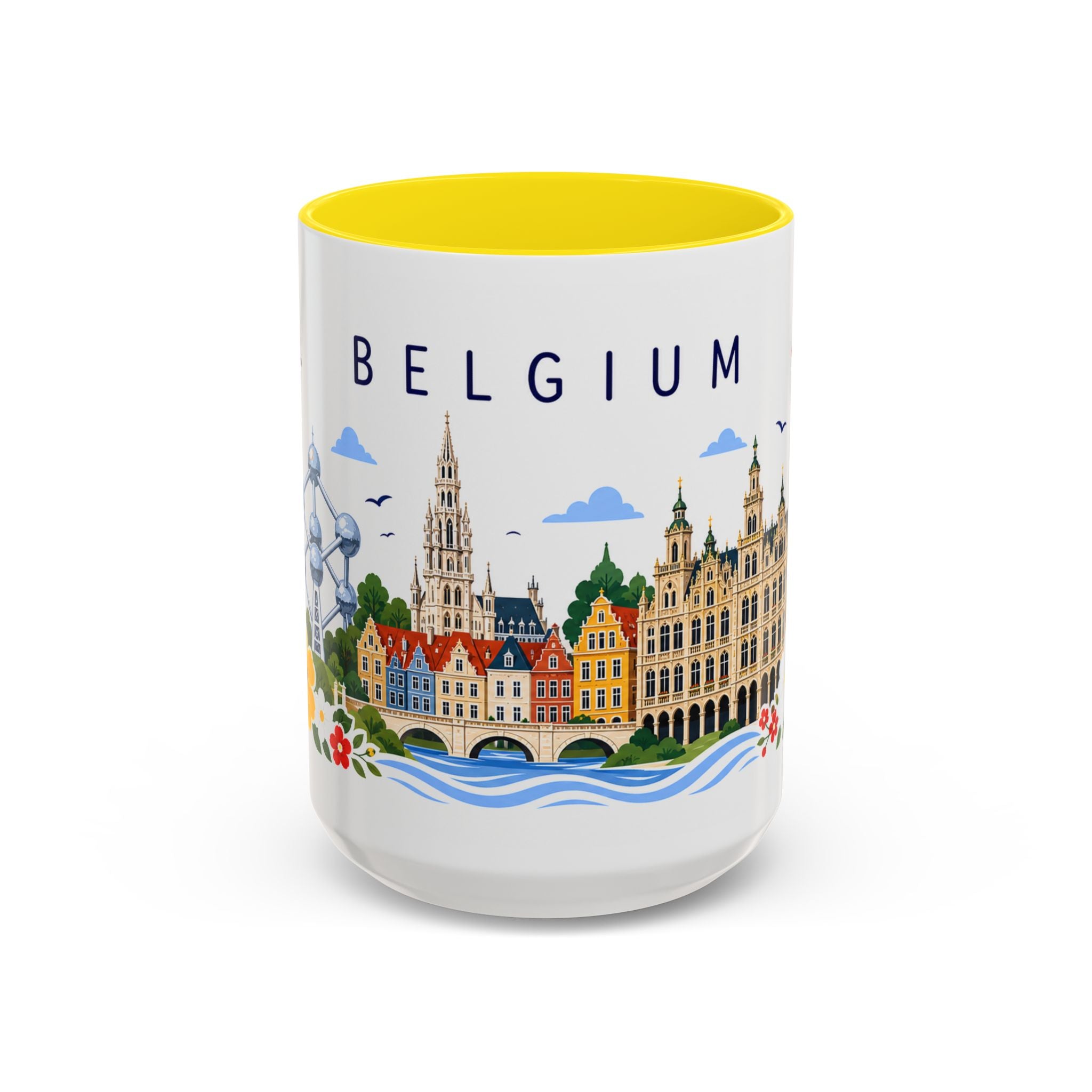 Belgium Coffee Mug | Travel Souvenir Accent Mug | Place Gift Ceramic Cup 11oz 15oz