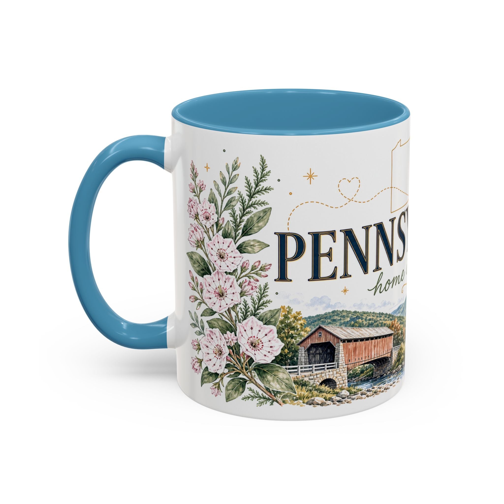Pennsylvania Home State Mug | Moving Away Gift | Long Distance Friendship Coffee Cup | 11oz 15oz Accent Mug