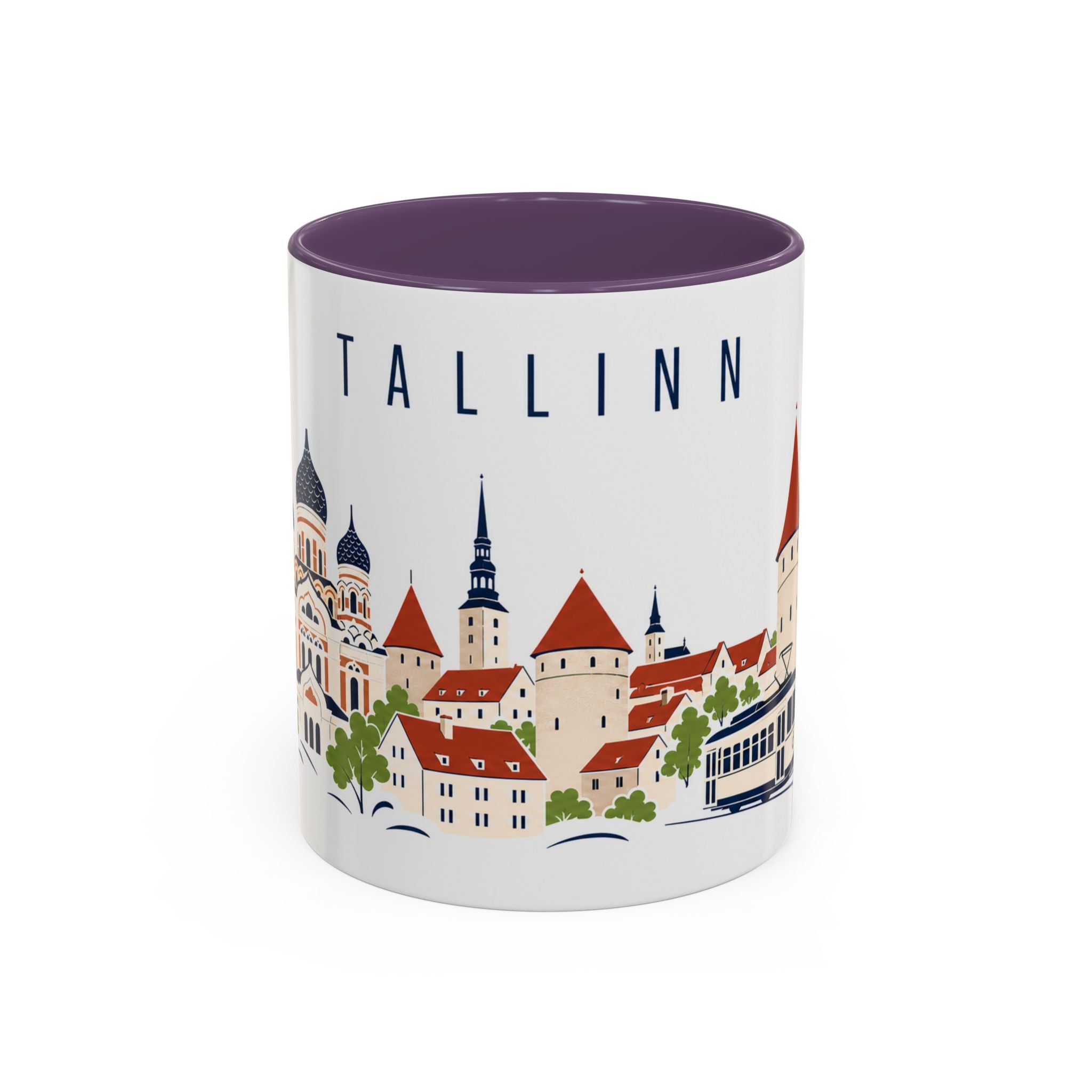 Tallinn Coffee Mug | Estonia Travel Souvenir | Porcelain Decal City Gift | 11oz 15oz Accent Mug