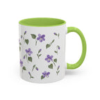 Rhode Island Violet Mug, State Flower Floral Coffee Cup, 11oz Botanical Gift