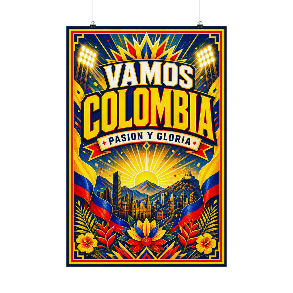 Colombia World Cup Poster | Rally Fan Art Print | 2026 Soccer Wall Decor