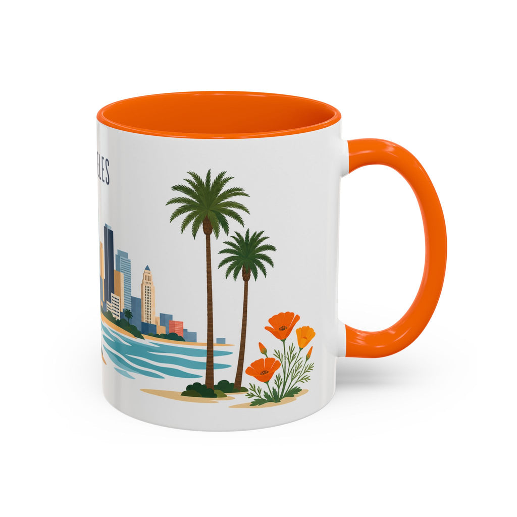 Los Angeles Coffee Mug | United States Travel Souvenir | Porcelain Decal City Gift | 11oz 15oz Accent Mug