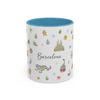 Barcelona Christmas Mug | Watercolor City Souvenir, Ceramic Coffee Cup (11oz/15oz)