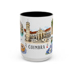 Coimbra Illustrated Travel Mug | City Souvenir Accent Coffee Mug | 11oz 15oz Ceramic Cup