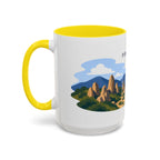 Pinnacles National Park Coffee Mug | Solid Color Block Park Souvenir | 11oz 15oz Accent Mug