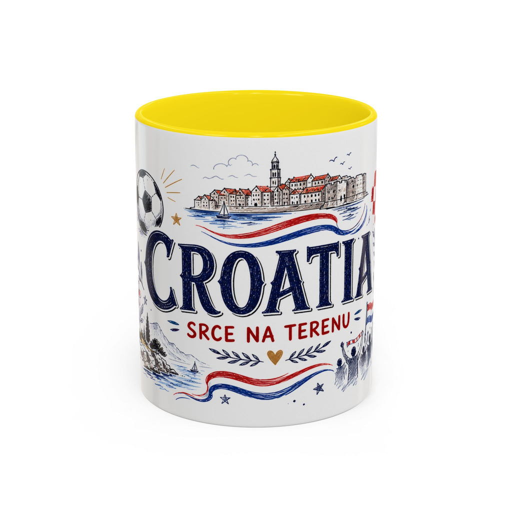 Croatia Soccer Coffee Mug | World Cup Fan Gift | Accent Color Ceramic 11oz 15oz Match Day Cup