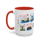 Singapore Coffee Mug | Postage Stamp Collage Mug | Travel Souvenir Accent Cup 11oz 15oz