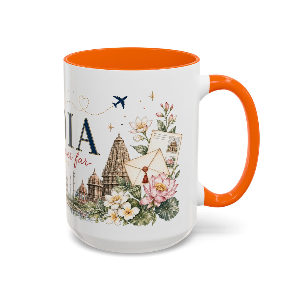India Home Country Mug | Moving Away Gift | Long Distance Friendship | 11 oz 15 oz Accent Mug