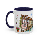 Colmar Illustrated Travel Mug | France Souvenir Accent Coffee Mug | 11oz 15oz Ceramic Cup