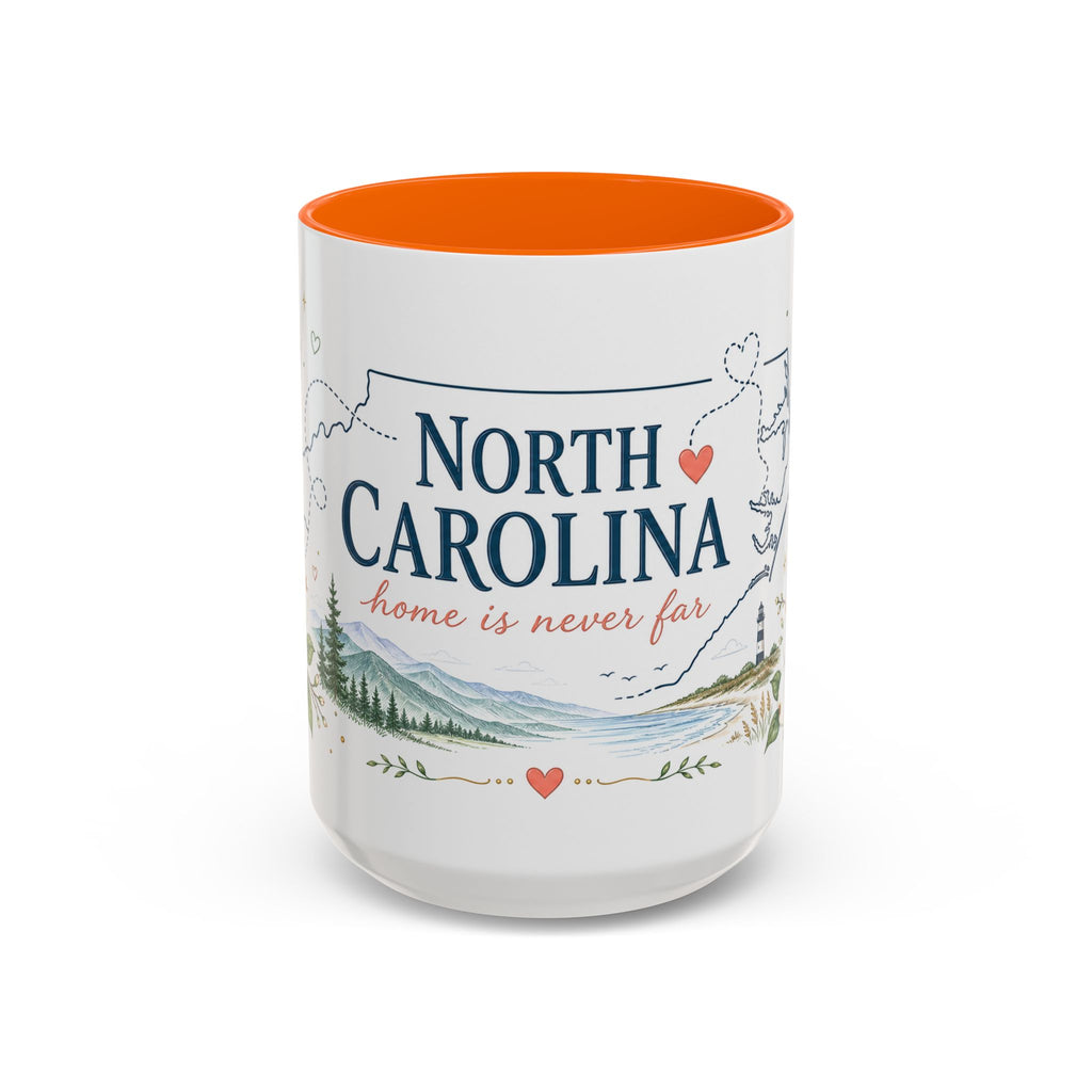 North Carolina State Map Mug | Moving Away, Homesick Gift | Botanical Accent Coffee Cup
