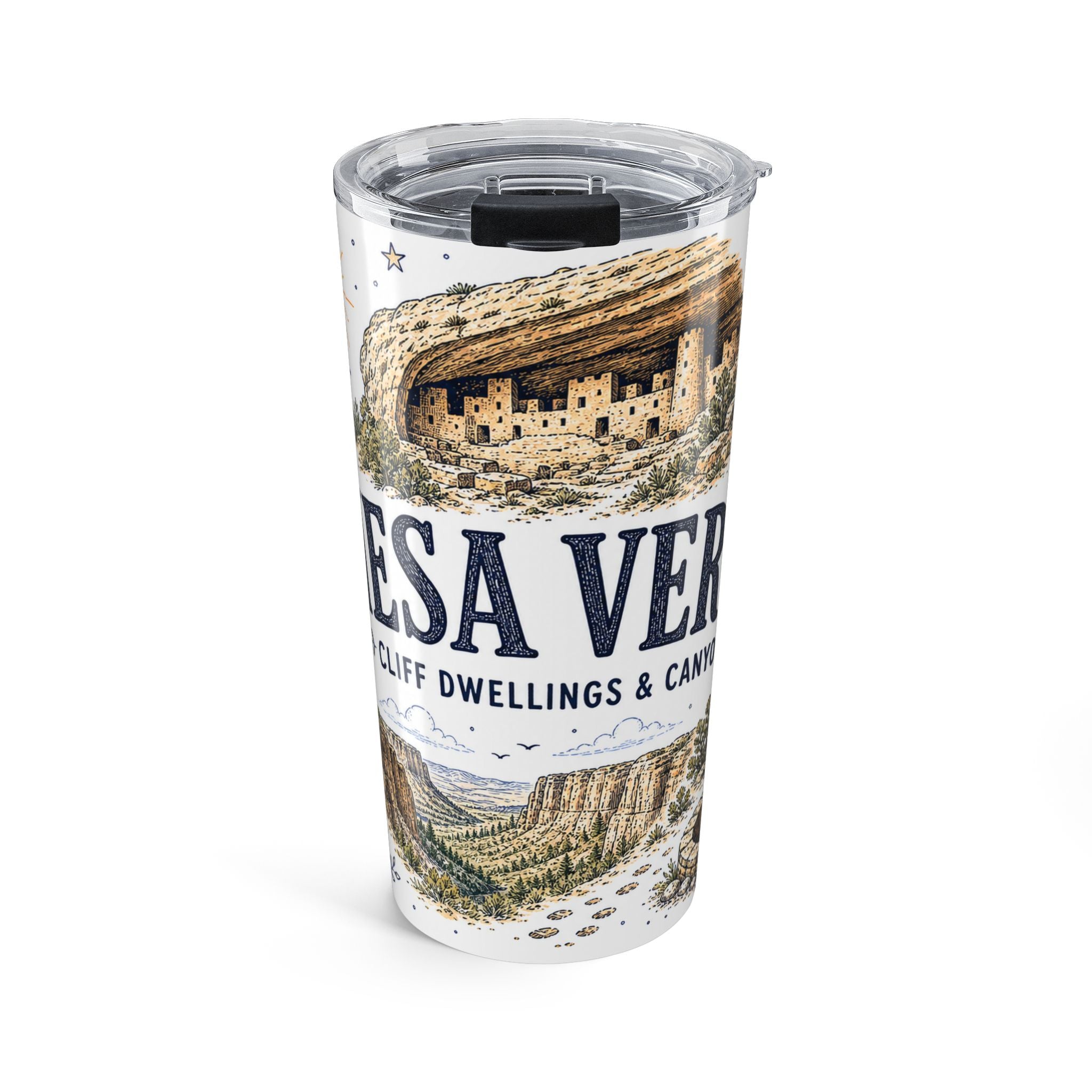 Mesa Verde National Park 20oz Tumbler | Colorado Ancient Cliff Dwellings Gift | Insulated Stainless Steel Travel Cup