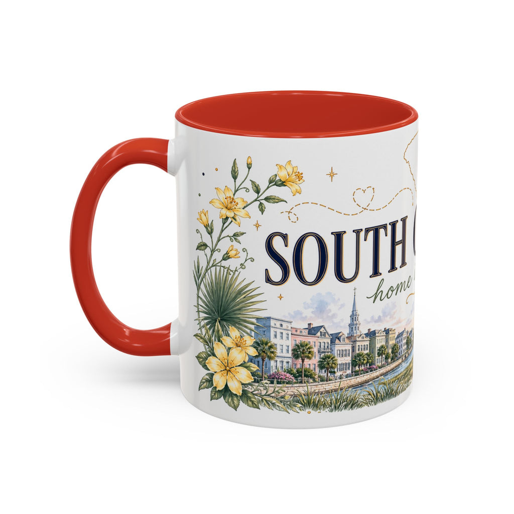 South Carolina State Mug | Botanical Map Accent Cup (11oz 15oz)