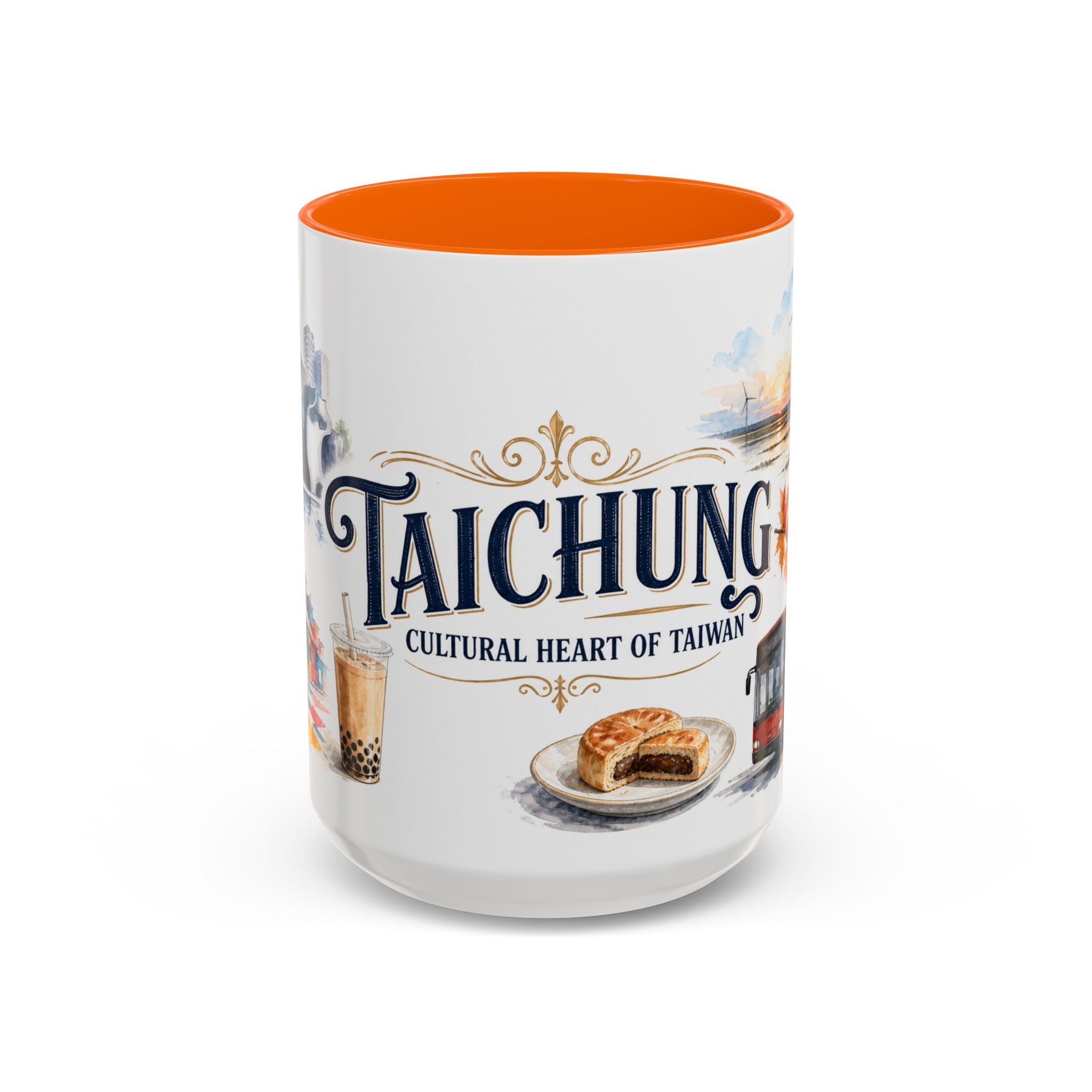 Taichung Coffee Mug | Taiwan Travel Souvenir | Vintage Illustrated City Gift | 11 oz 15 oz Accent Mug