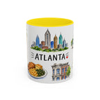 Atlanta Illustrated Travel Mug | City Souvenir Accent Coffee Mug | 11oz 15oz Ceramic Cup