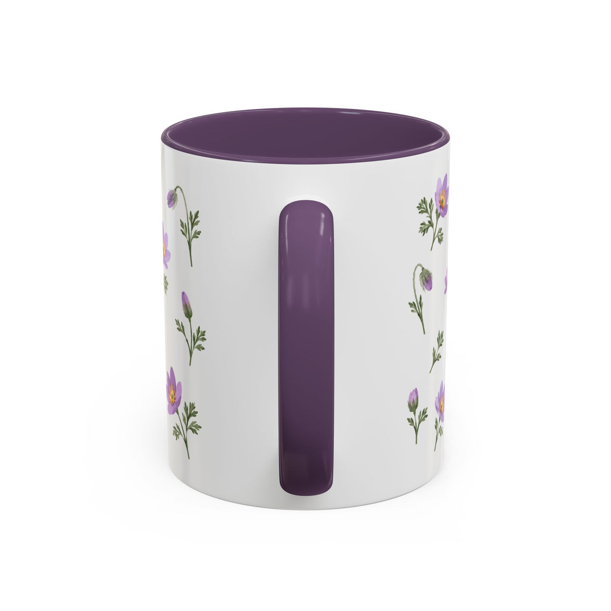 South Dakota Pasque Flower Mug, State Flower Floral Coffee Cup, 11oz Botanical Gift