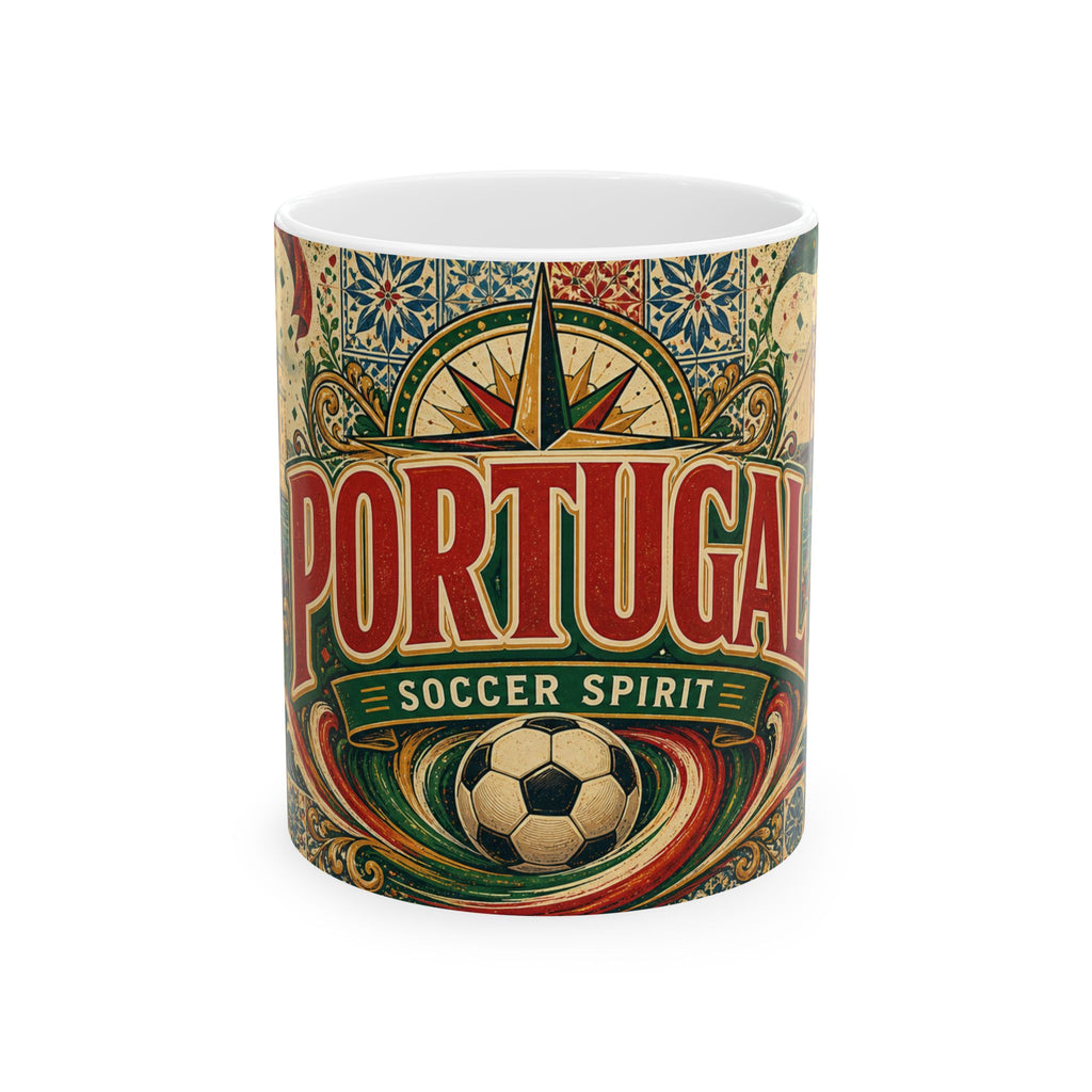 Portugal Soccer Spirit Coffee Mug | Soccer Fan Gift | Ceramic 11oz 15oz Match Day Cup