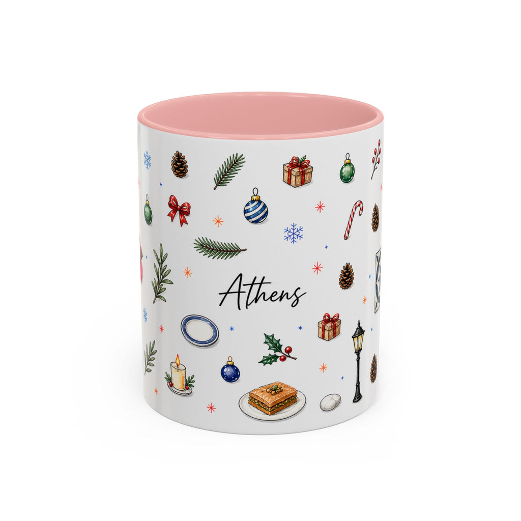 Athens Christmas Mug | Watercolor City Souvenir, Travel Gift (11oz/15oz)