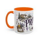 Provence Coffee Mug | Travel Destination Souvenir Gift | Accent Color Ceramic 11oz 15oz