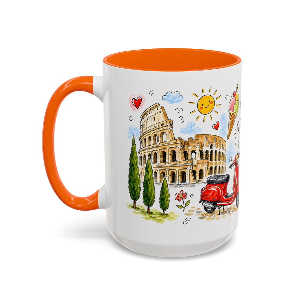 Rome Travel Mug | European City Souvenir Accent Coffee Mug | 11oz 15oz Ceramic Cup