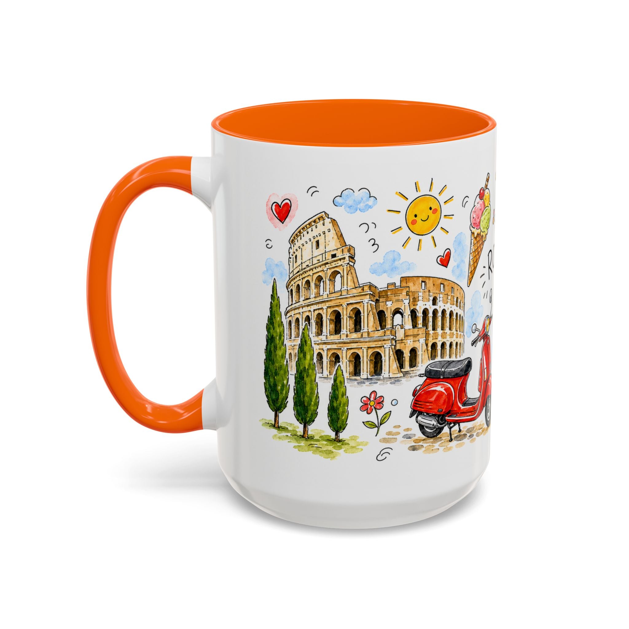 Rome Travel Mug | European City Souvenir Accent Coffee Mug | 11oz 15oz Ceramic Cup