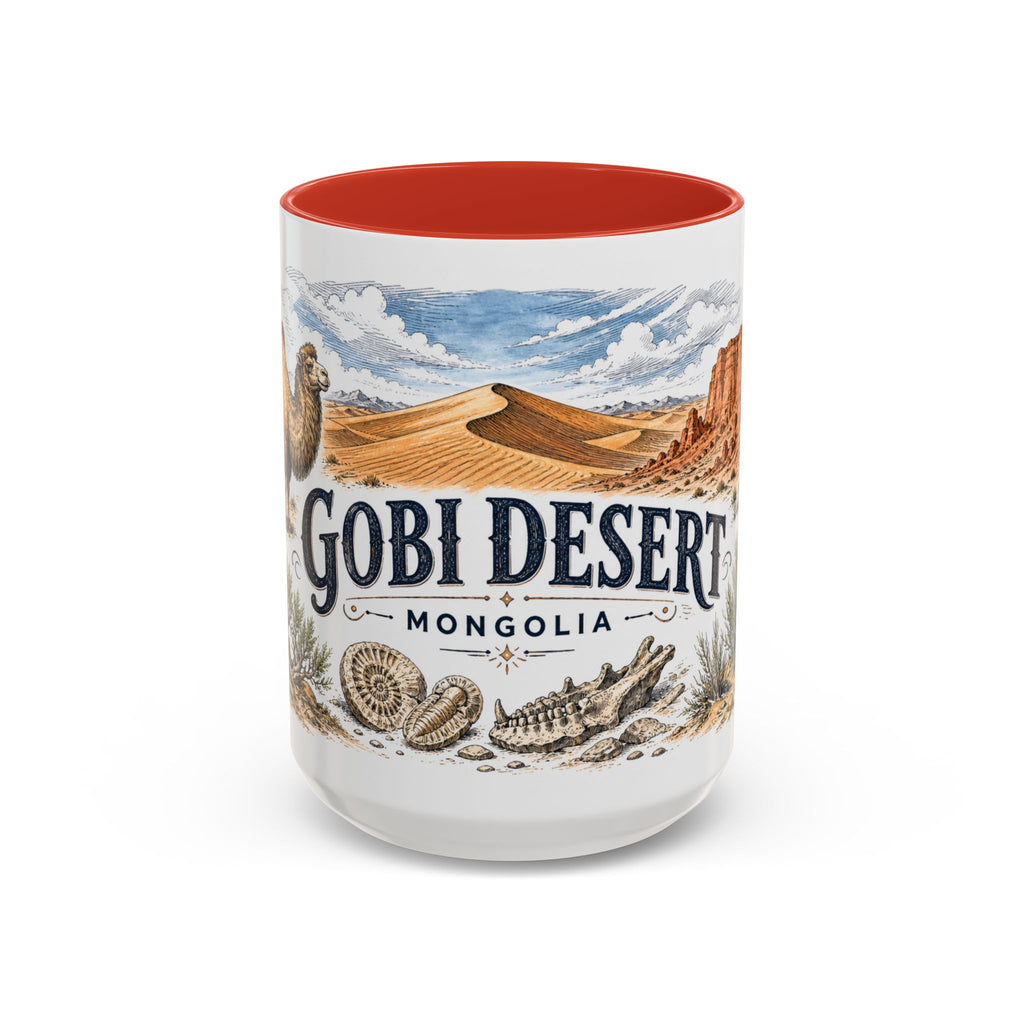 Gobi Desert Mug, Mongolia Travel Souvenir, Bucket List Gift, Accent Ceramic Coffee Mug 11oz 15oz