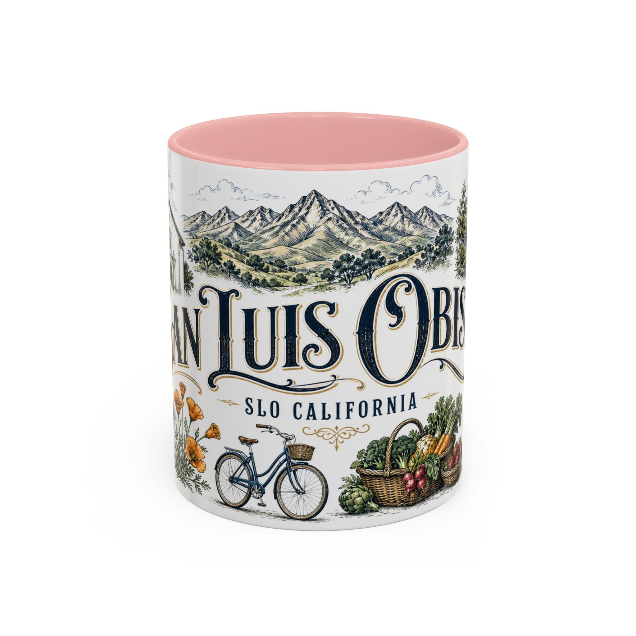 San Luis Obispo Coffee Mug | United States Travel Souvenir | Vintage Illustrated City Gift | 11 oz 15 oz Accent Mug