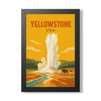 Yellowstone United States Framed Poster | Vintage Travel Wall Art | Black Walnut White Frame | 16x24 20x30