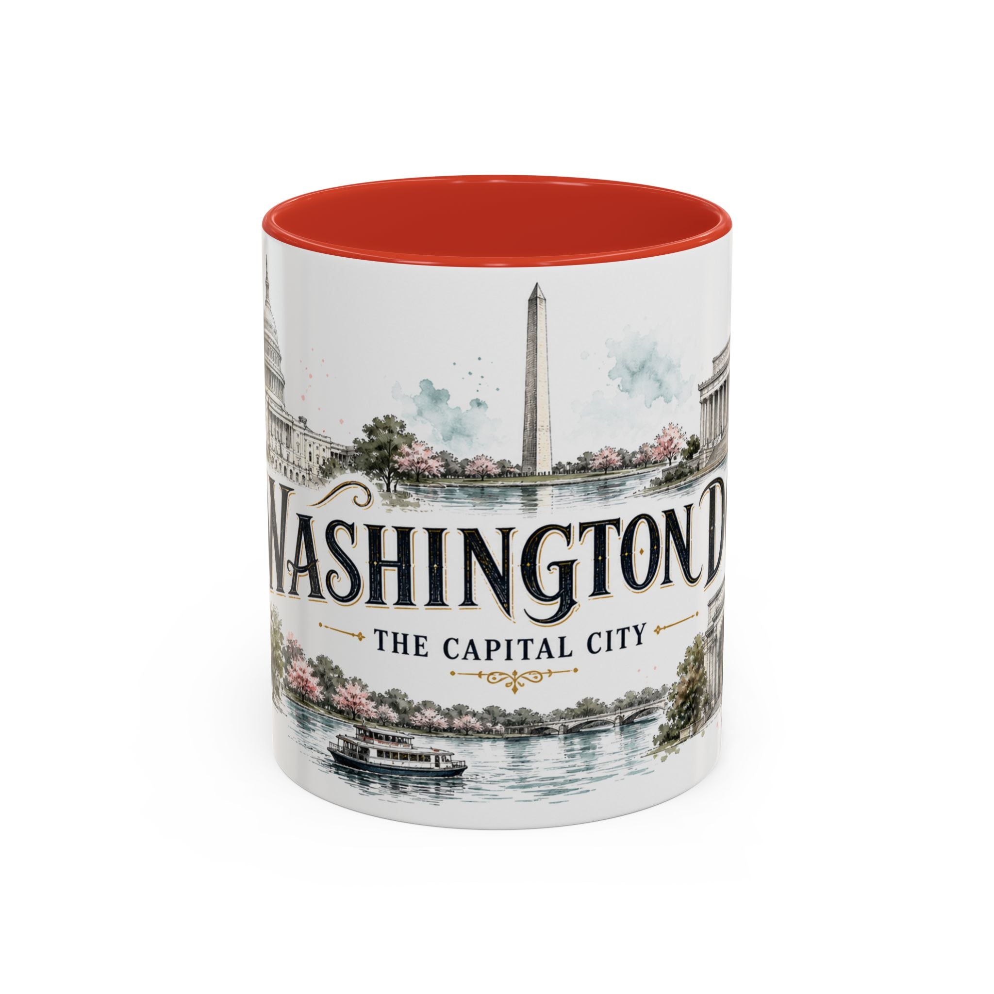 Washington DC Coffee Mug | United States Travel Souvenir | Vintage Illustrated City Gift | 11 oz 15 oz Accent Mug