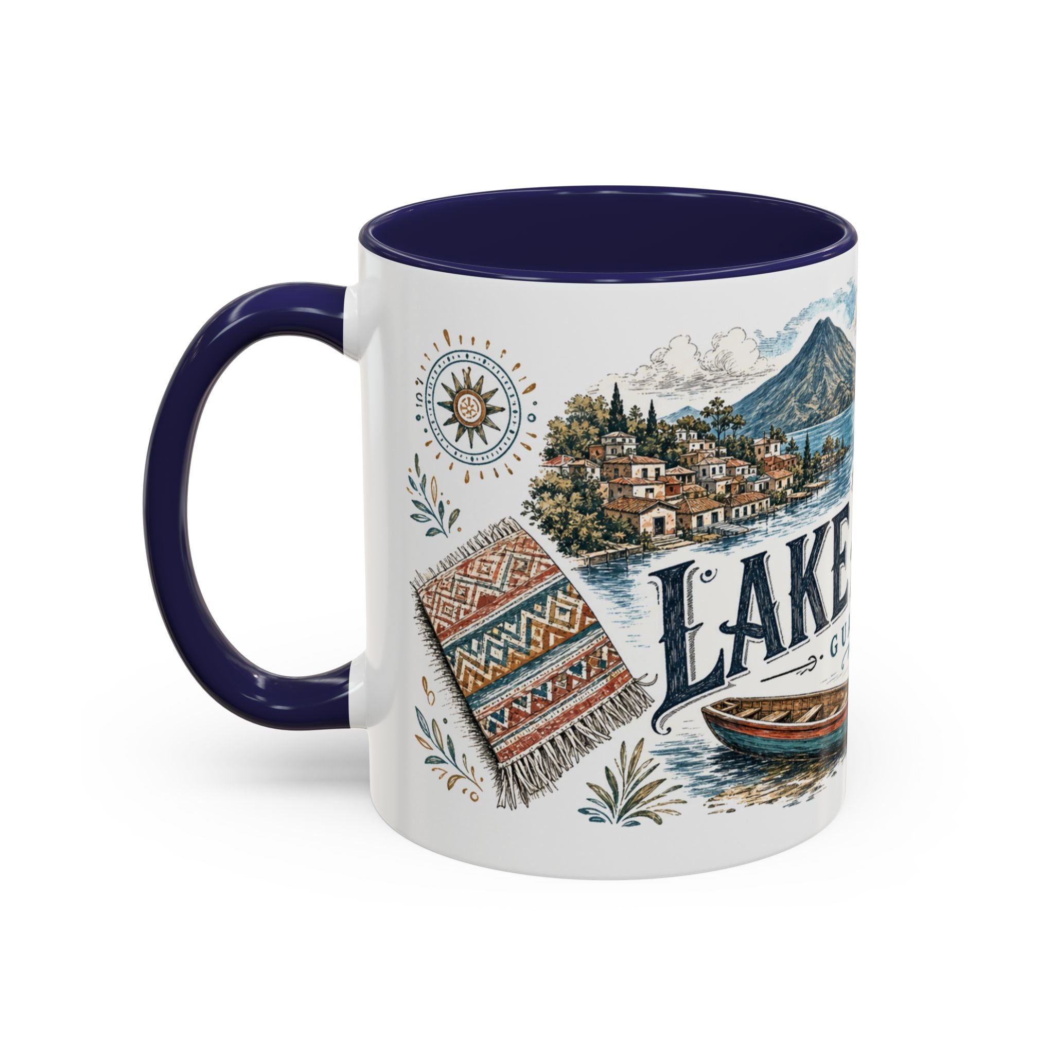 Lake Atitlan Mug, Guatemala Travel Souvenir, Bucket List Gift, Accent Ceramic Coffee Mug 11oz 15oz