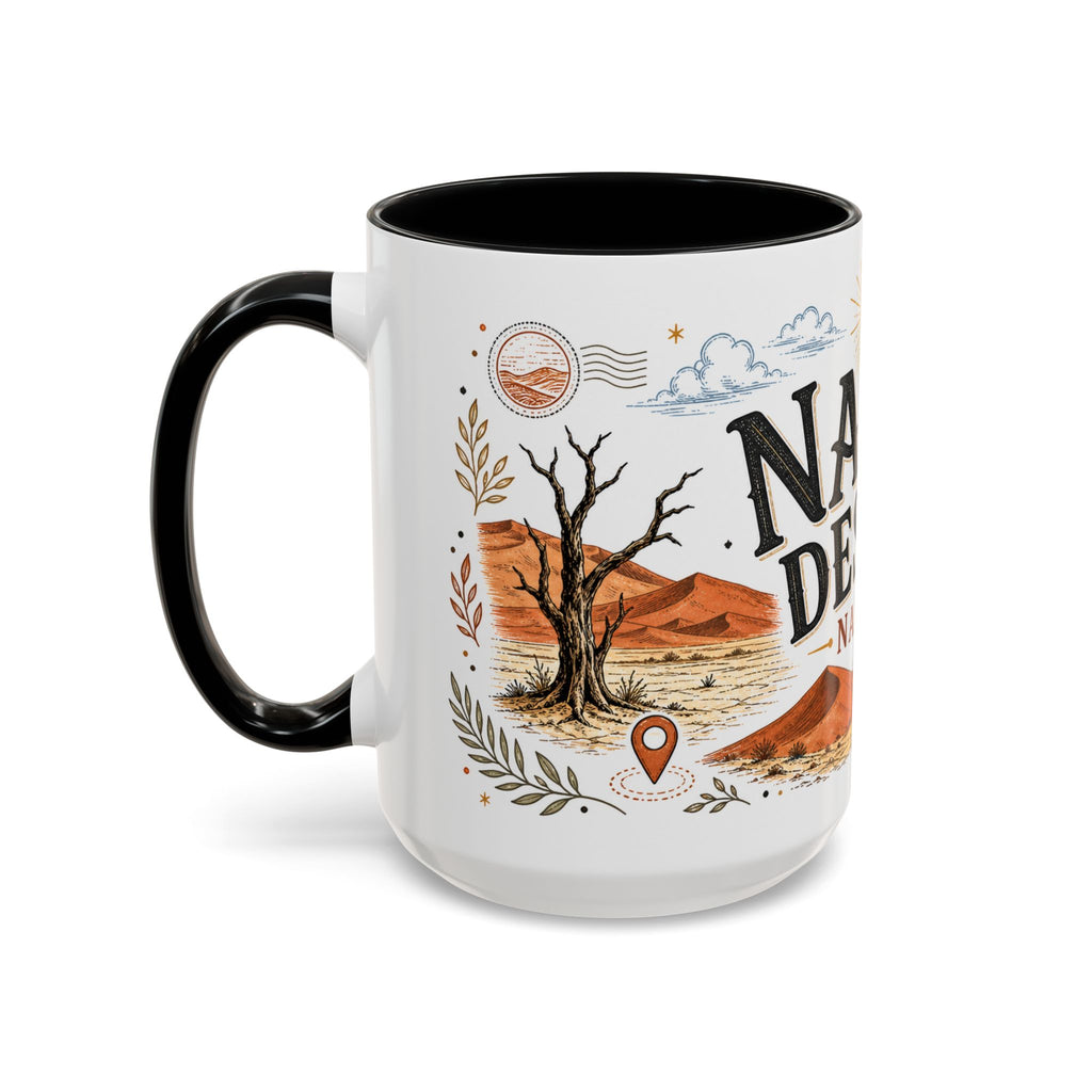 Namib Desert Coffee Mug | Travel Destination Souvenir Gift | Accent Color Ceramic 11oz 15oz