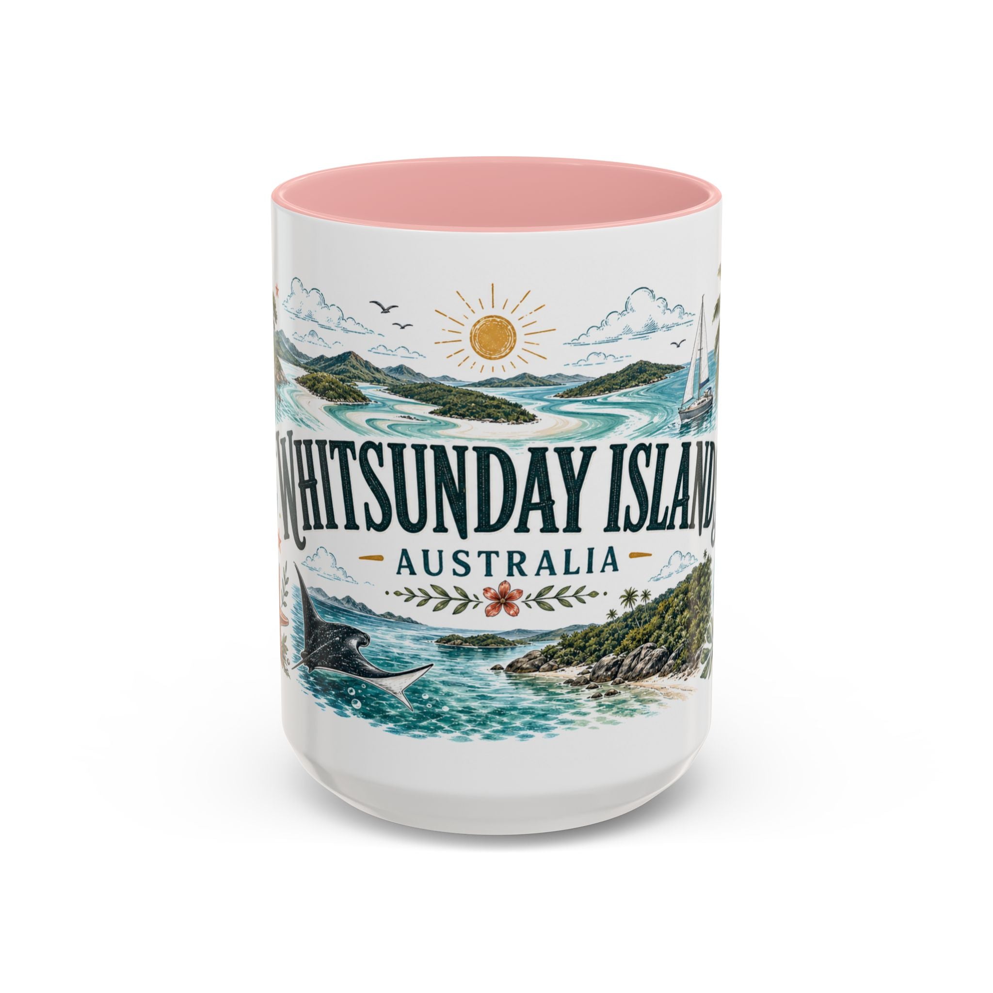 Whitsunday Islands Mug, Australia Travel Souvenir, Bucket List Gift, Accent Ceramic Coffee Mug 11oz 15oz