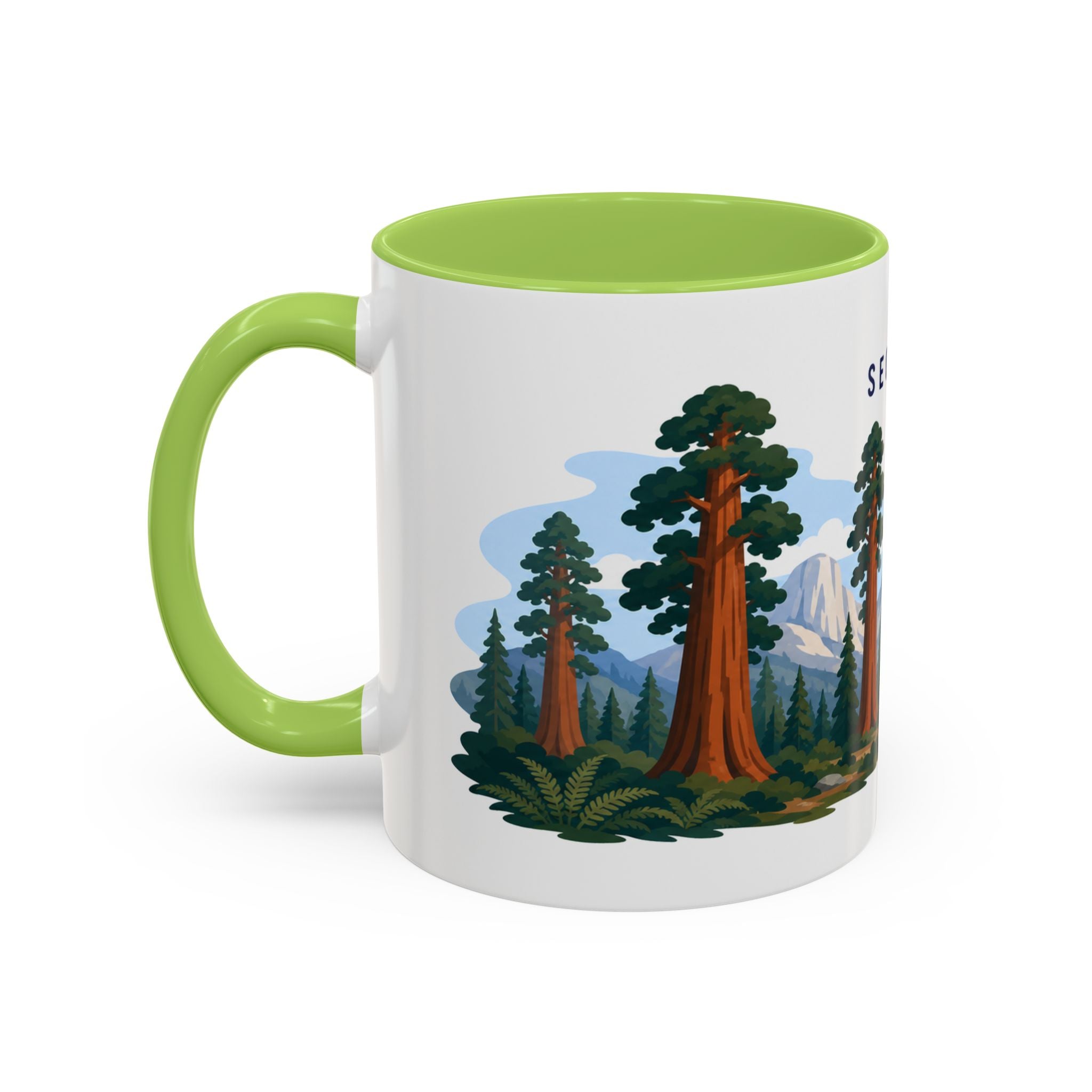 Sequoia National Park Coffee Mug | Solid Color Block Park Souvenir | 11oz 15oz Accent Mug