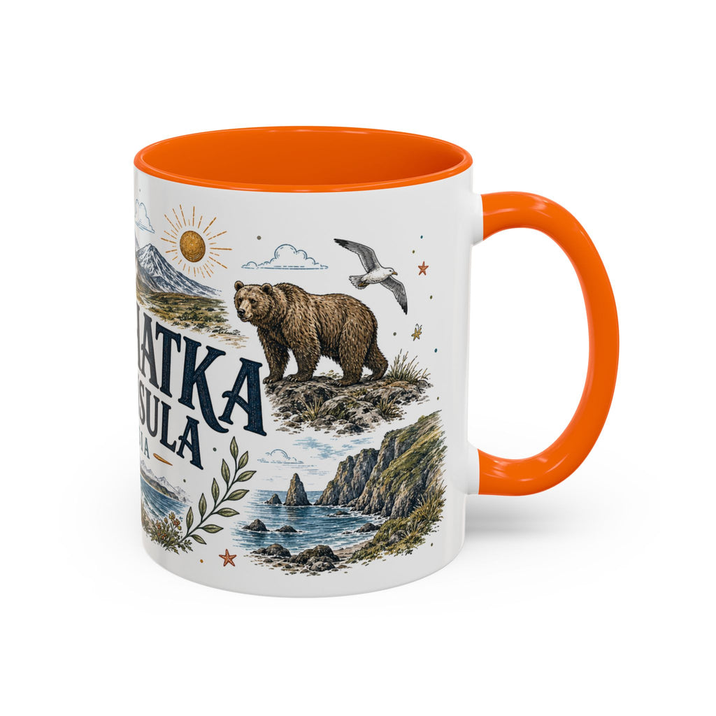 Kamchatka Peninsula Mug, Russia Travel Souvenir, Bucket List Gift, Accent Ceramic Coffee Mug 11oz 15oz