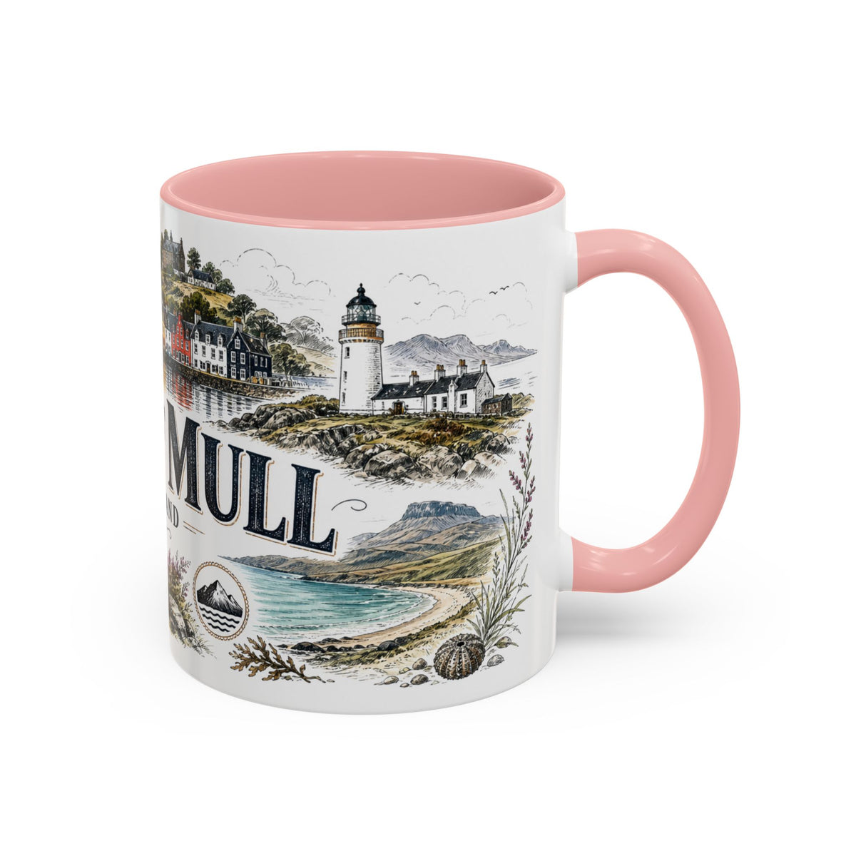 Isle of Mull Mug, Scotland Travel Souvenir, Bucket List Gift, Accent Ceramic Coffee Mug 11oz 15oz