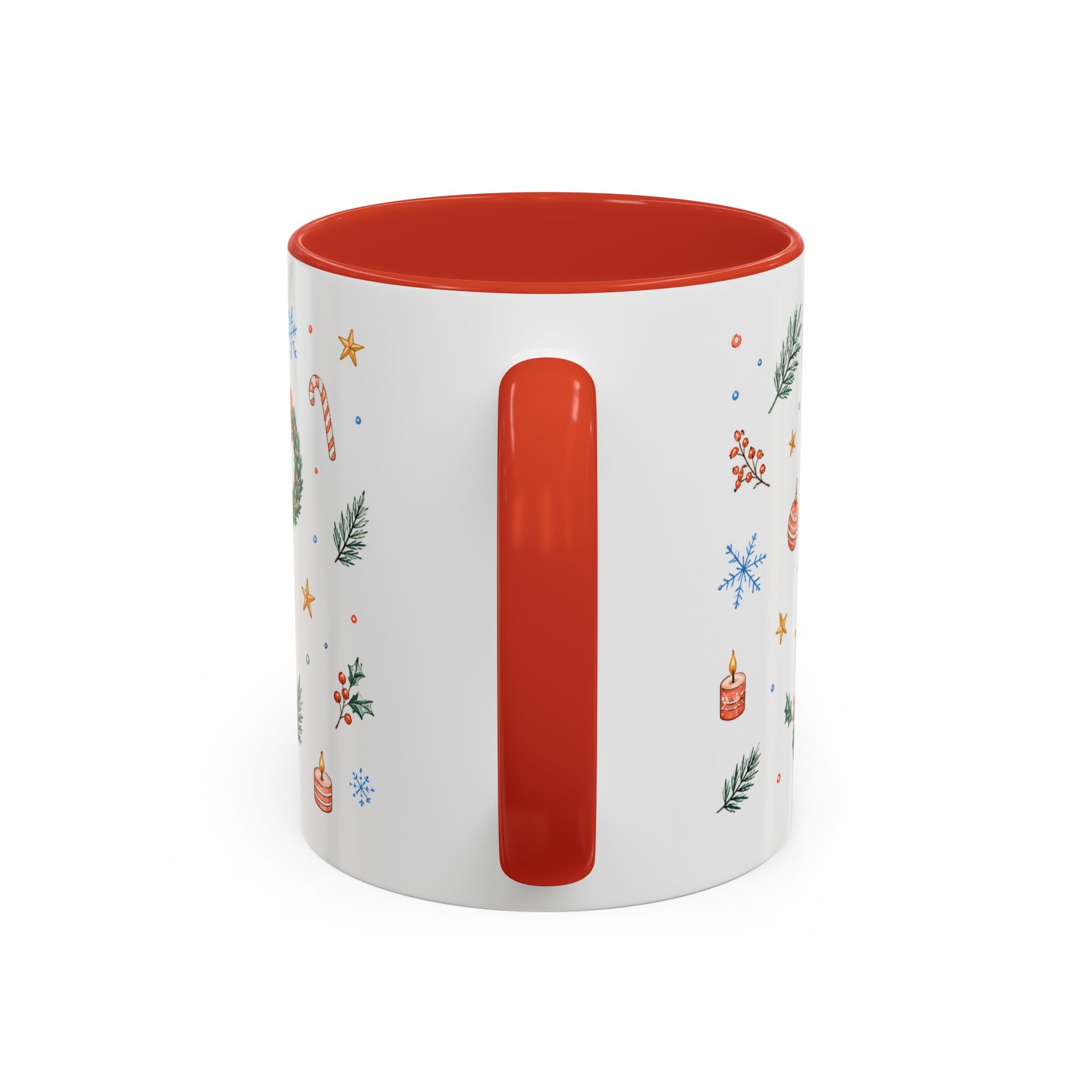 Christmas Mug | Watercolor Tree Gifts Wreath Holiday Cup | Accent Coffee Mug 11oz 15oz