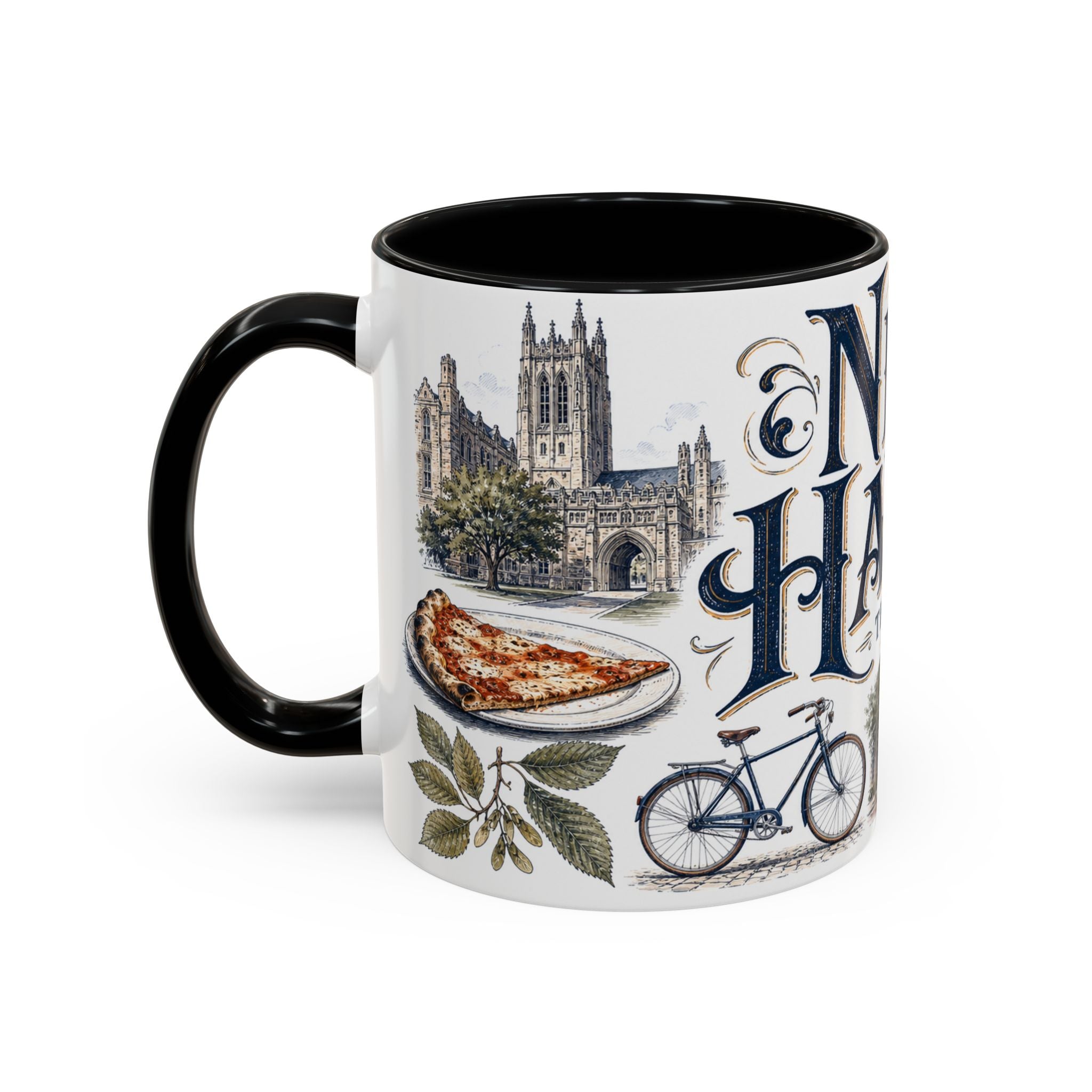 New Haven Coffee Mug | United States Travel Souvenir | Vintage Illustrated City Gift | 11 oz 15 oz Accent Mug